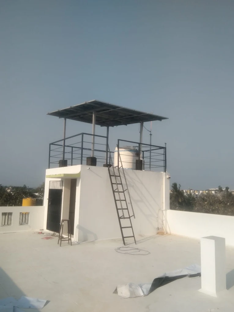 Residential rooftop solar installation in progress