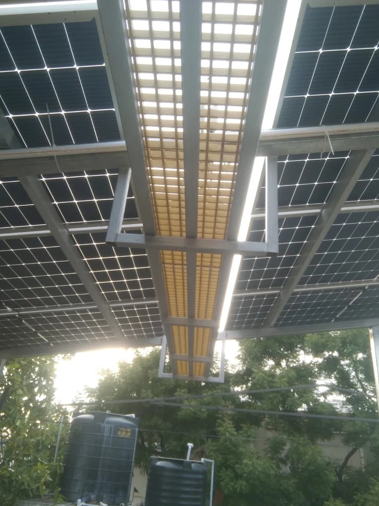 Rooftop solar structure before panel mounting